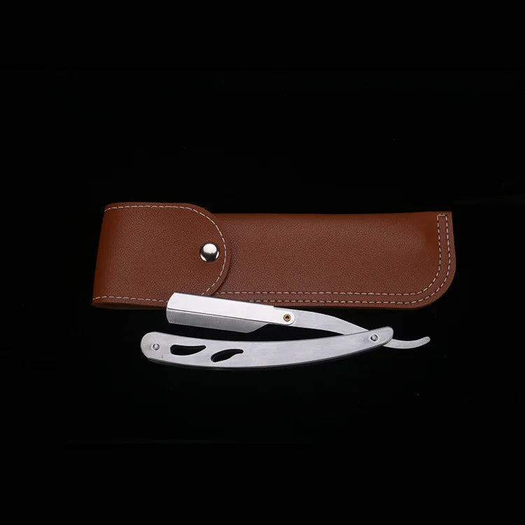 1Pcs Wooden Professional Manual Shaver Straight Edge Stainless Steel Sharp Barber Razor Folding Shaving Beard Cutter
