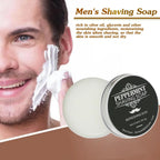 Gentle Mint Scented Handmade Shaving Soap for Men – Smooth, Non-Irritating Beard Shave Cream