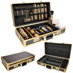 Golden Carrying Case Clippers High-capacity Storage Box Double Layer Hairdressing Organizer Without logo Case Barbershop Tools