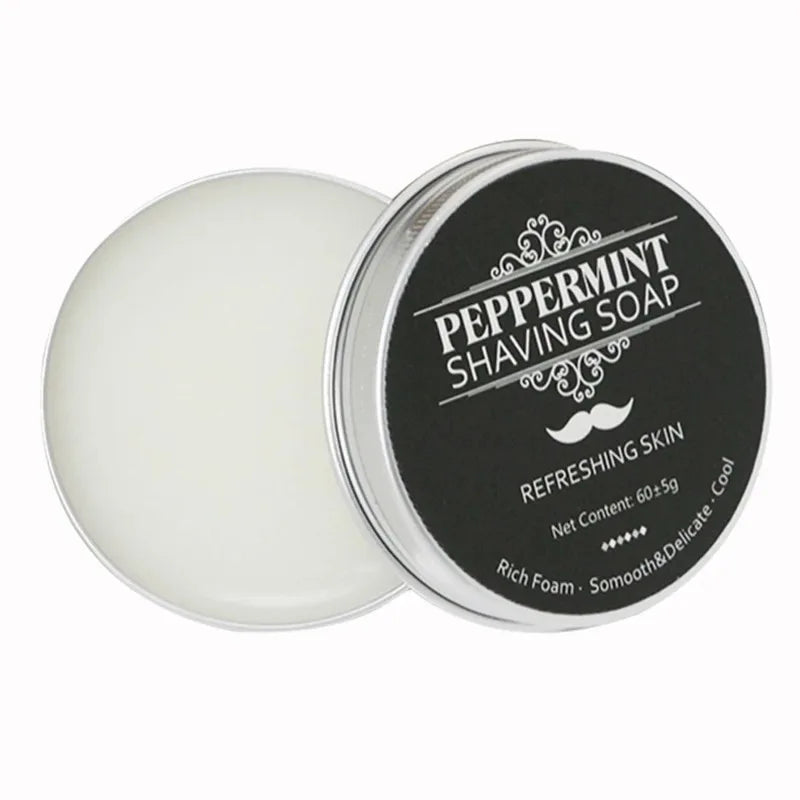 Gentle Mint Scented Handmade Shaving Soap for Men – Smooth, Non-Irritating Beard Shave Cream