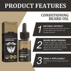 30ml Facial Hair Beard Growth Oil Serum For Men's Thick Soft Smooth Beard Oil Natural Moisturizing Beard Grooming Oil Beard Care