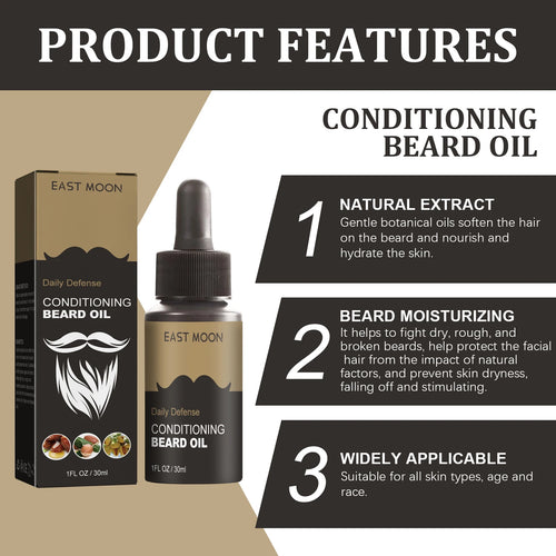 30ml Facial Hair Beard Growth Oil Serum For Men's Thick Soft Smooth Beard Oil Natural Moisturizing Beard Grooming Oil Beard Care