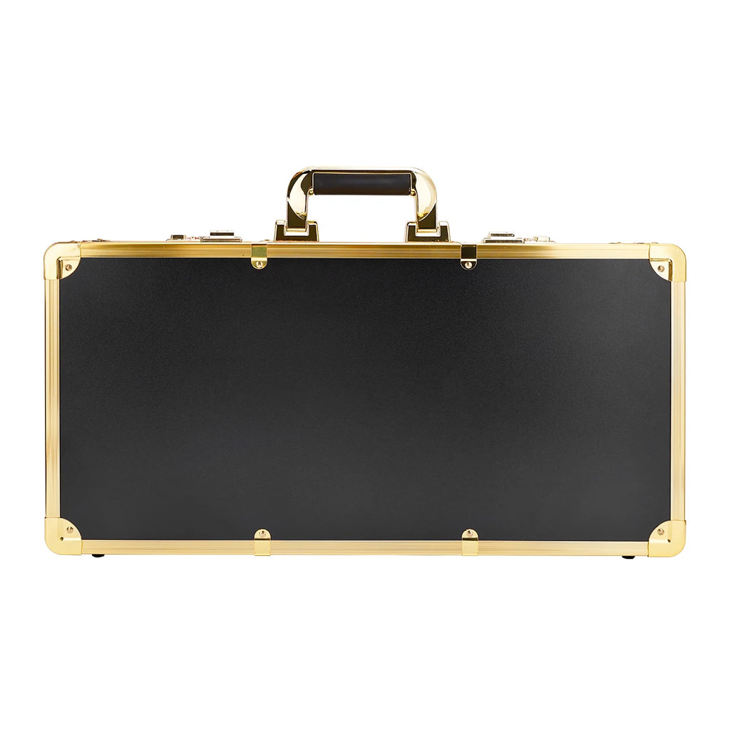 Golden Carrying Case Clippers High-capacity Storage Box Double Layer Hairdressing Organizer Without logo Case Barbershop Tools