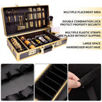 Golden Carrying Case Clippers High-capacity Storage Box Double Layer Hairdressing Organizer Without logo Case Barbershop Tools