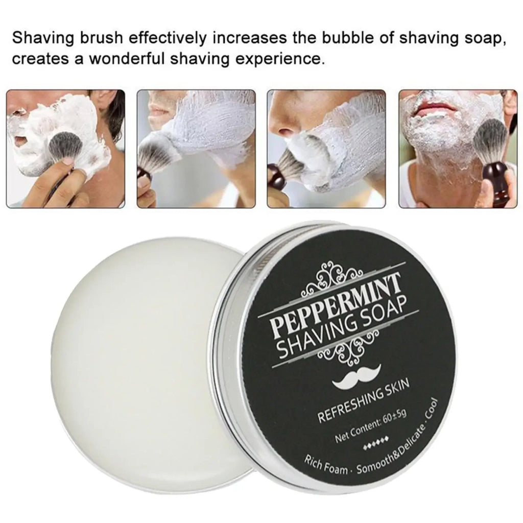 Gentle Mint Scented Handmade Shaving Soap for Men – Smooth, Non-Irritating Beard Shave Cream