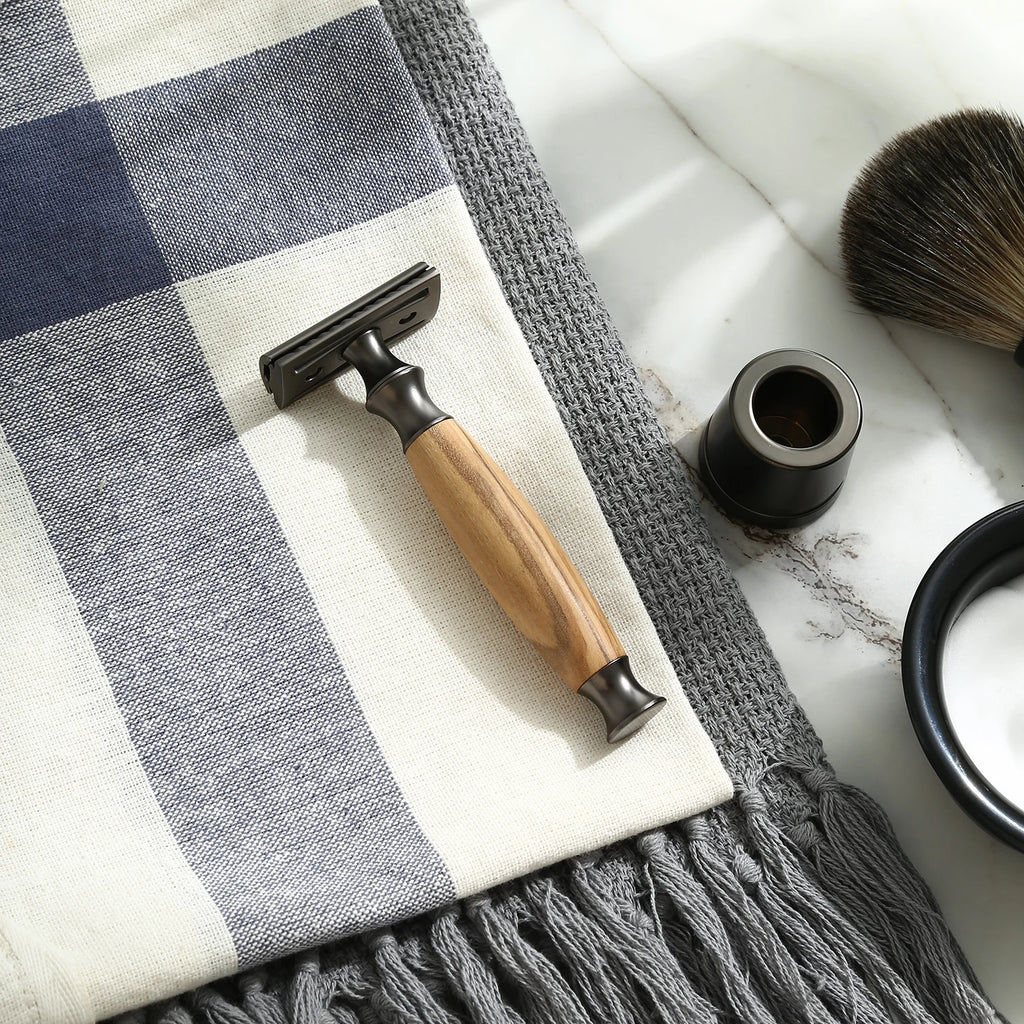 Safety Razor Made of Olive Wood for Men and Women Including 10 Razor Blades Zero Waste Wet Razor Safety Razor