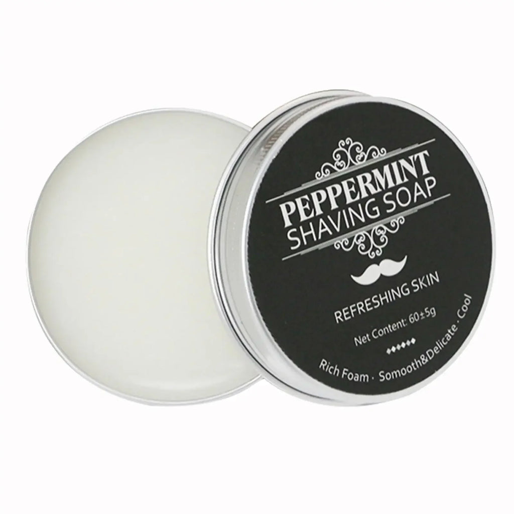 Gentle Mint Scented Handmade Shaving Soap for Men – Smooth, Non-Irritating Beard Shave Cream