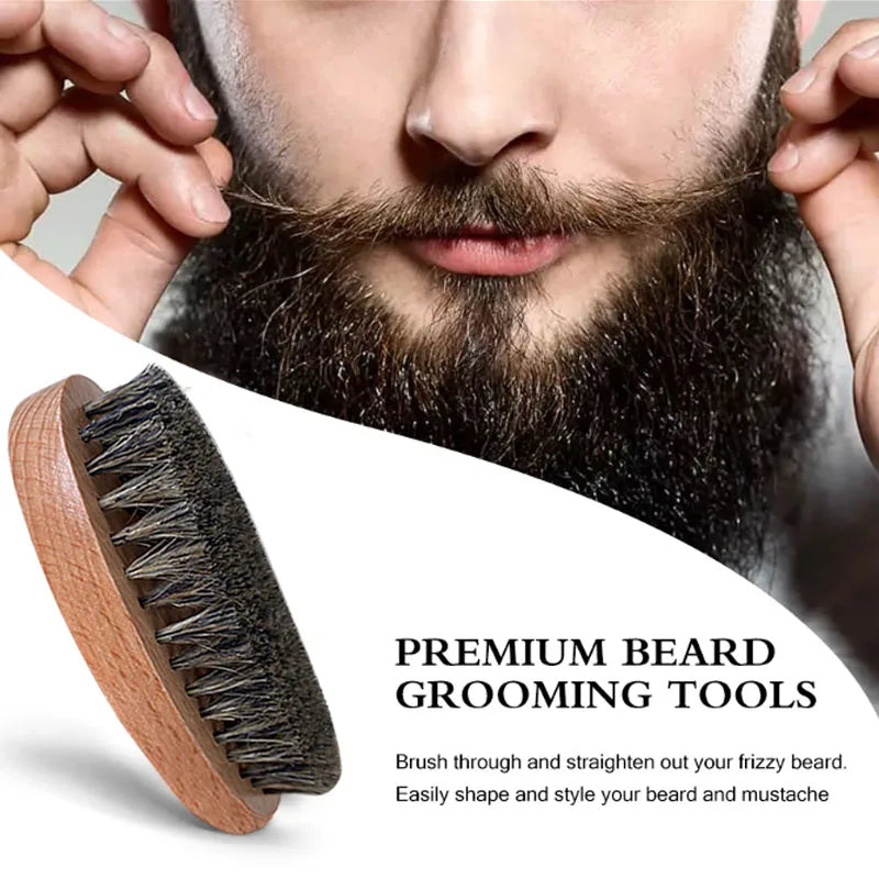 Men's beard care set, beard oil, beard balm, moisturizing, nourishing, softening and smoothing beard, with trimming tools & bear
