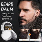 Men's beard care set, beard oil, beard balm, moisturizing, nourishing, softening and smoothing beard, with trimming tools & bear