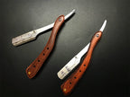 1Pcs Wooden Professional Manual Shaver Straight Edge Stainless Steel Sharp Barber Razor Folding Shaving Beard Cutter