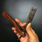 1Pcs Wooden Professional Manual Shaver Straight Edge Stainless Steel Sharp Barber Razor Folding Shaving Beard Cutter