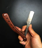 1Pcs Wooden Professional Manual Shaver Straight Edge Stainless Steel Sharp Barber Razor Folding Shaving Beard Cutter