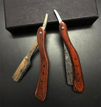 1Pcs Wooden Professional Manual Shaver Straight Edge Stainless Steel Sharp Barber Razor Folding Shaving Beard Cutter