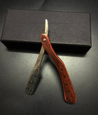 1Pcs Wooden Professional Manual Shaver Straight Edge Stainless Steel Sharp Barber Razor Folding Shaving Beard Cutter