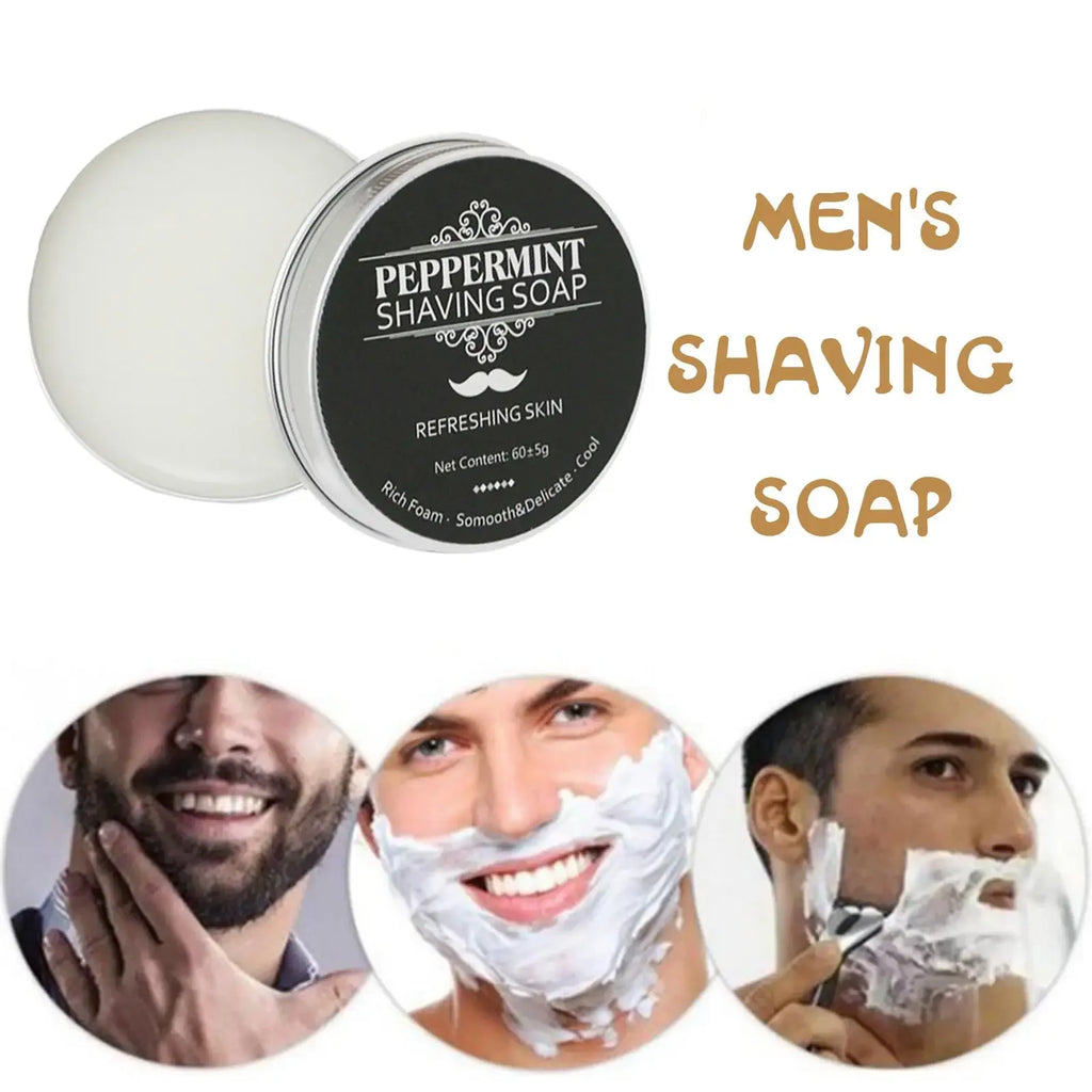 Gentle Mint Scented Handmade Shaving Soap for Men – Smooth, Non-Irritating Beard Shave Cream
